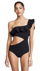 Suboo Bonded Cutout Ruffled One Piece Swimsuit