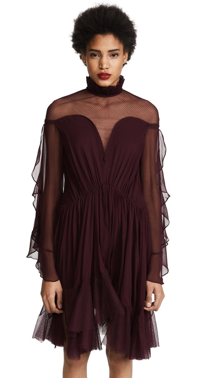 Jonathan Simkhai Gathered Silk Combo Layered Dress