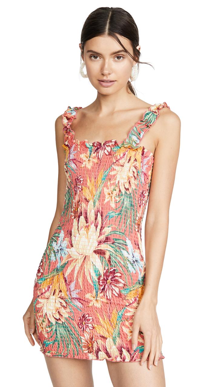 Farm Rio Lotus Floral Mini Dress