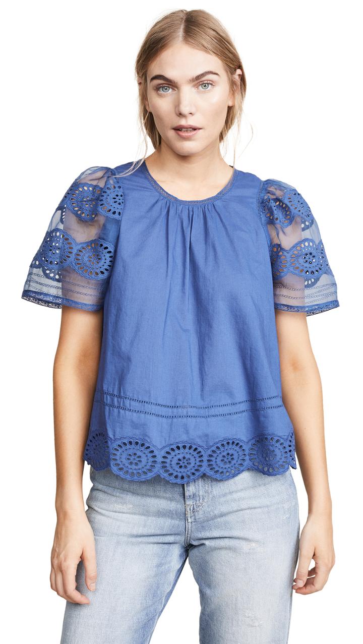 Sea Zinnia Short Sleeve Top
