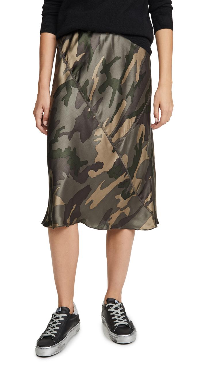 Atm Anthony Thomas Melillo Silk Camo Skirt