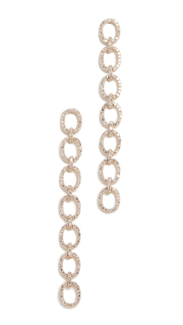 Ef Collection 14k Diamond Chain Link Stud Earrings