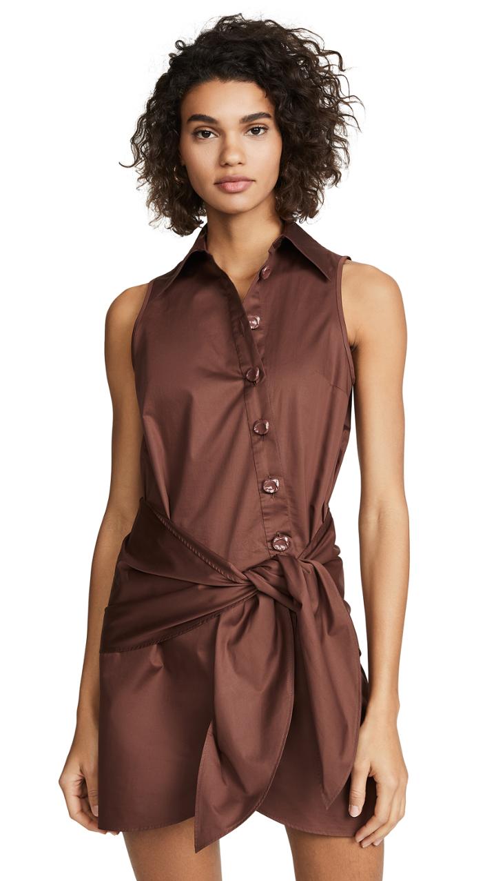 Tibi Shirt Dress With Tie Detail
