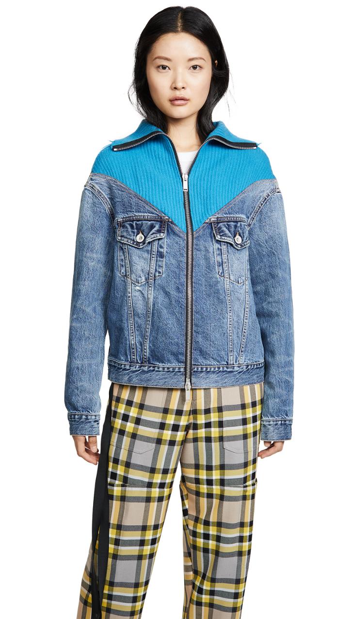 Unravel Project Hybrid Knit Denim Jacket
