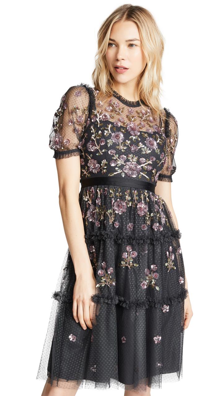 Needle Thread Carnation Sequin Dress