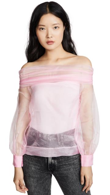 Anais Jourden Organza Off Shoulder Top