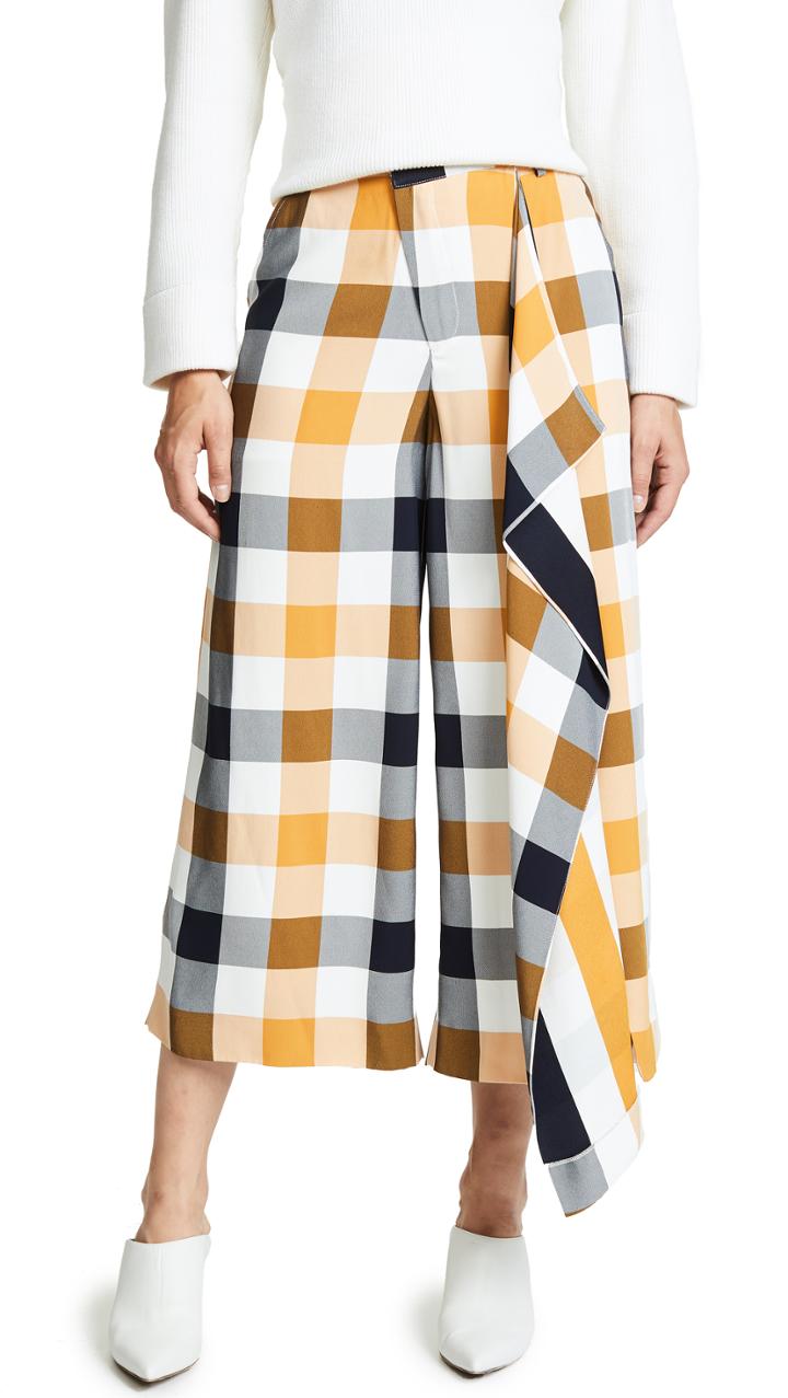 Monse Gingham Flare Culottes