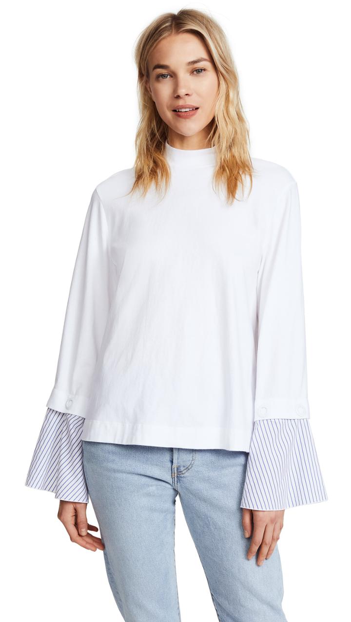 Sjyp Wide Shirt Cuff Top