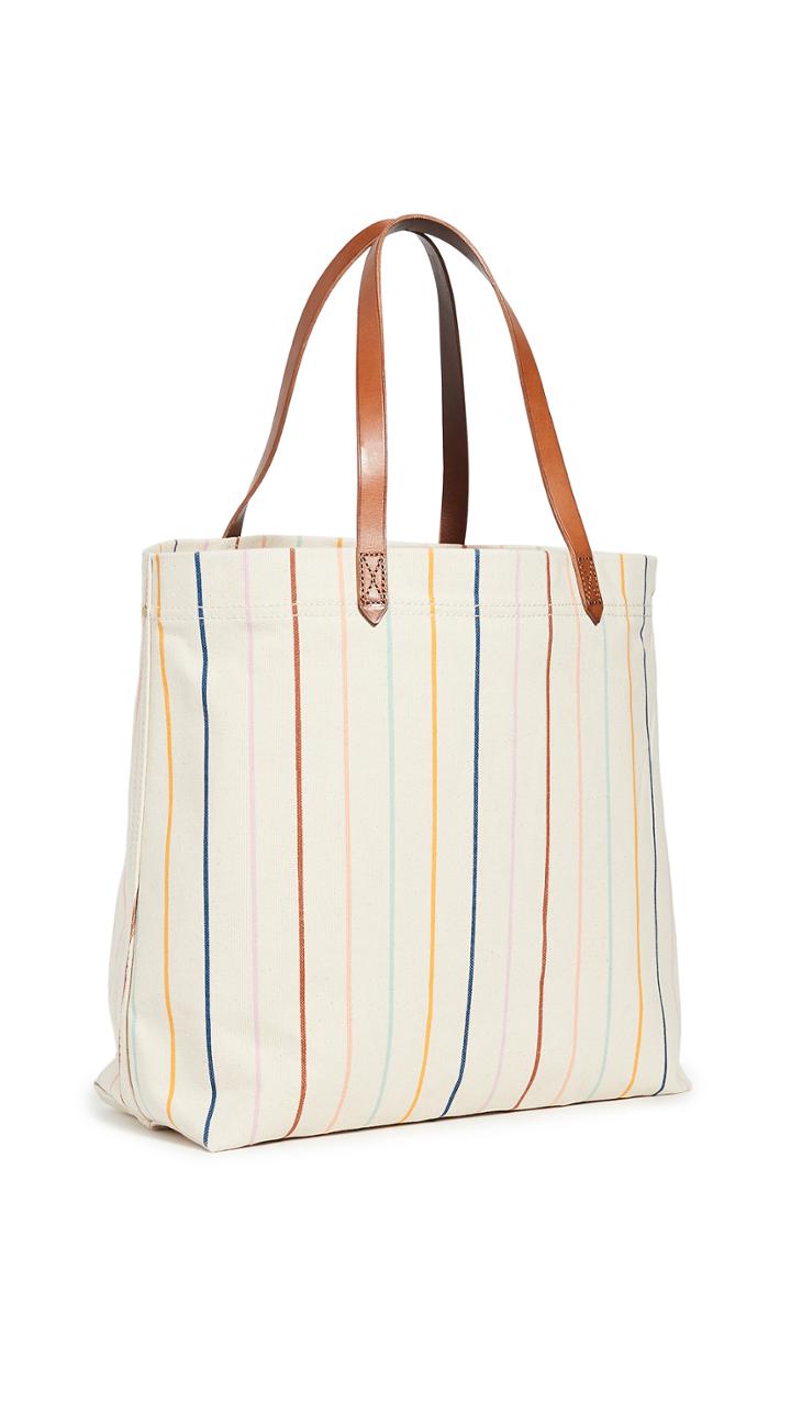 Madewell Printed Stripe Canvas Tote