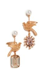 Oscar De La Renta Mixed Stone Dove Earrings