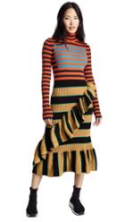 Kenzo Striped Ruffle Dress