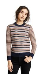 Tory Burch Metallic Stripe Sweater