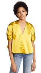 Elizabeth And James Mae Duchess Satin Cropped Top