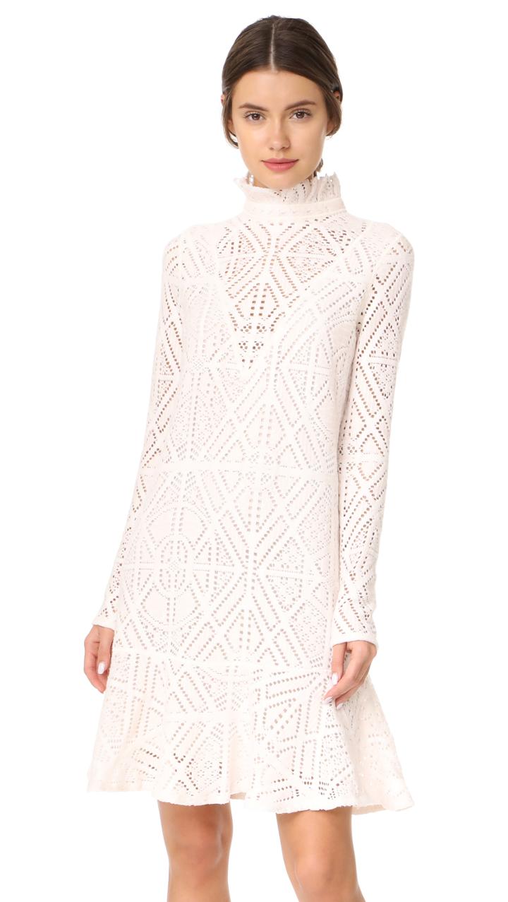 See By Chloe Lace Ruffle Neck Dress