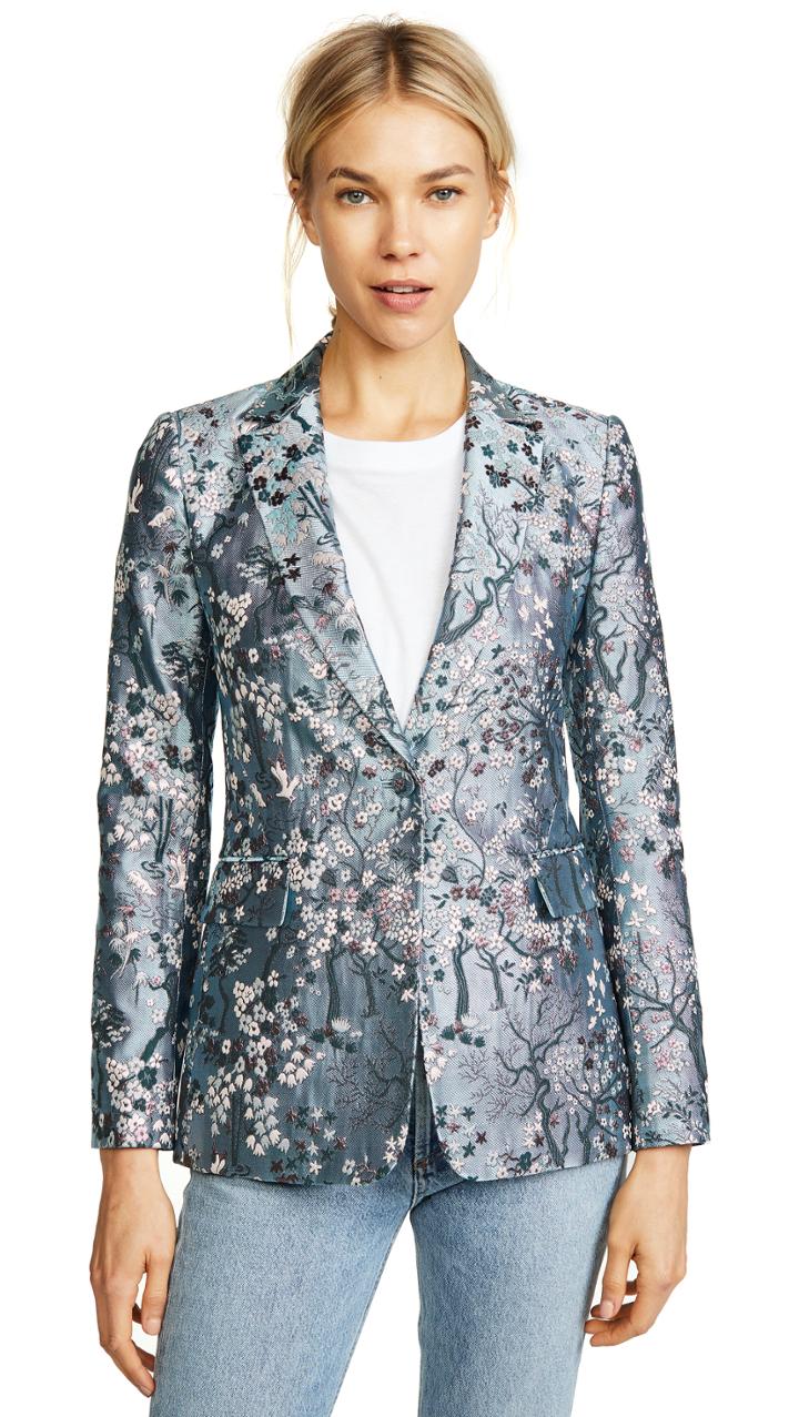 Alice Olivia Macey Fitted Notch Collar Blazer