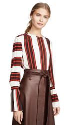 Tory Burch Printed Flare Sleeve Blouse