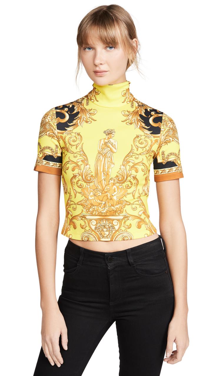 Versace Turtleneck Crop Tee