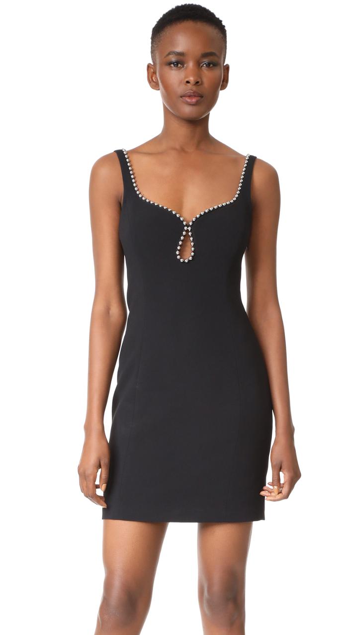 Alexander Wang Sheath Dress With Ball Chain Neckline