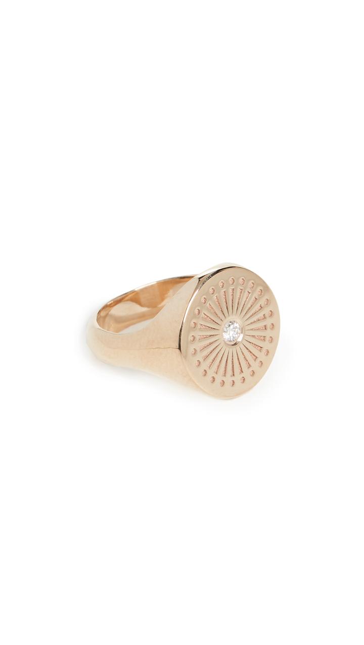 Zoe Chicco 14k Gold Sunbeam Signet Ring