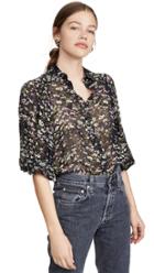 Ganni Printed Georgette Blouse