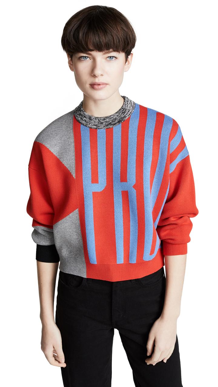 Proenza Schouler Pswl Printed Logo Sweater