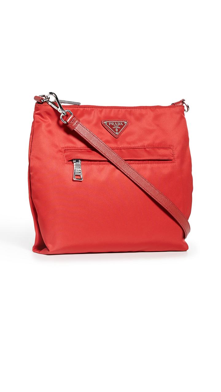 What Goes Around Comes Around Prada Red Tsuto Crossbody Shoulder Bag