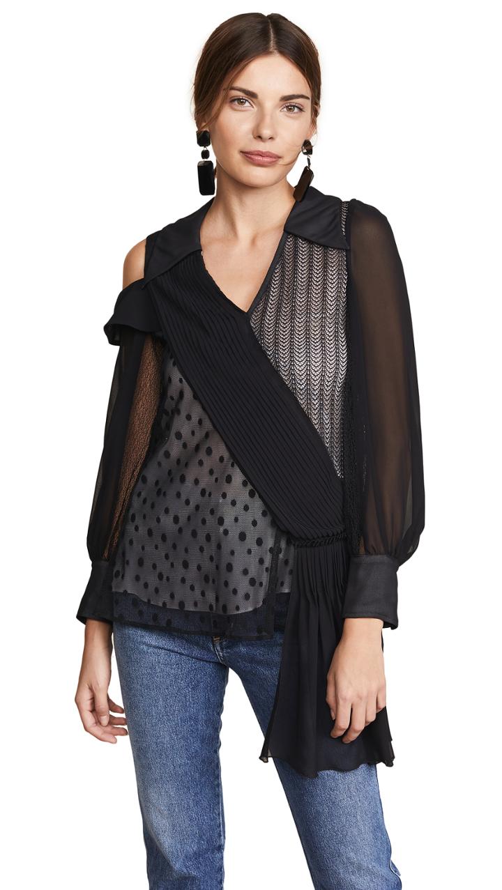 Adeam Art Deco Lace Top