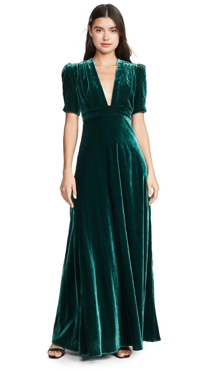 Jill Jill Stuart Velvet Deep V Gown