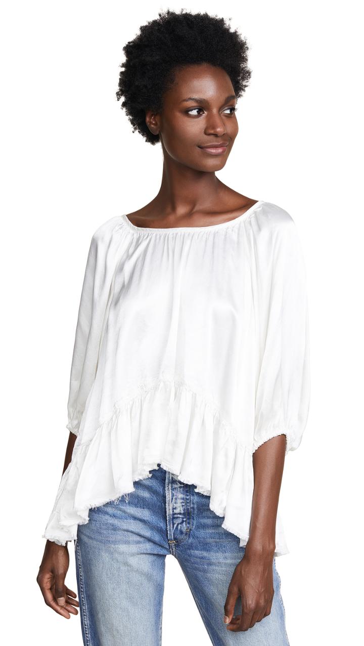 Raquel Allegra Peasant Ruffle Top