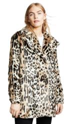 Frame Notched Collar Fur Coat
