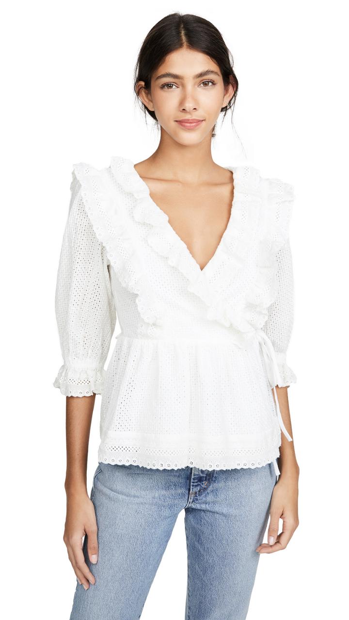 Endless Rose Frill Lace Wrap Blouse
