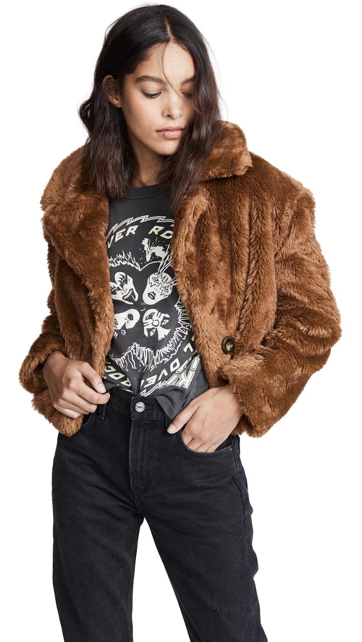 Free People Mena Faux Fur Coat