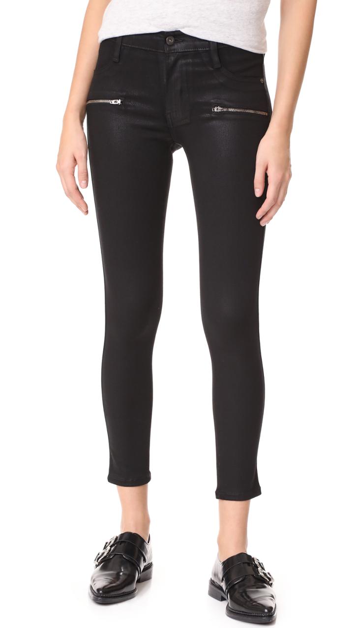 James Jeans Coated Twiggy Ankle Zip Leggings