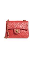 What Goes Around Comes Around Chanel Red Lamb Half Flap Mini