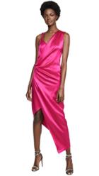 Cushnie Sleeveless Plunging Dress With Draped Bodice And Hem
