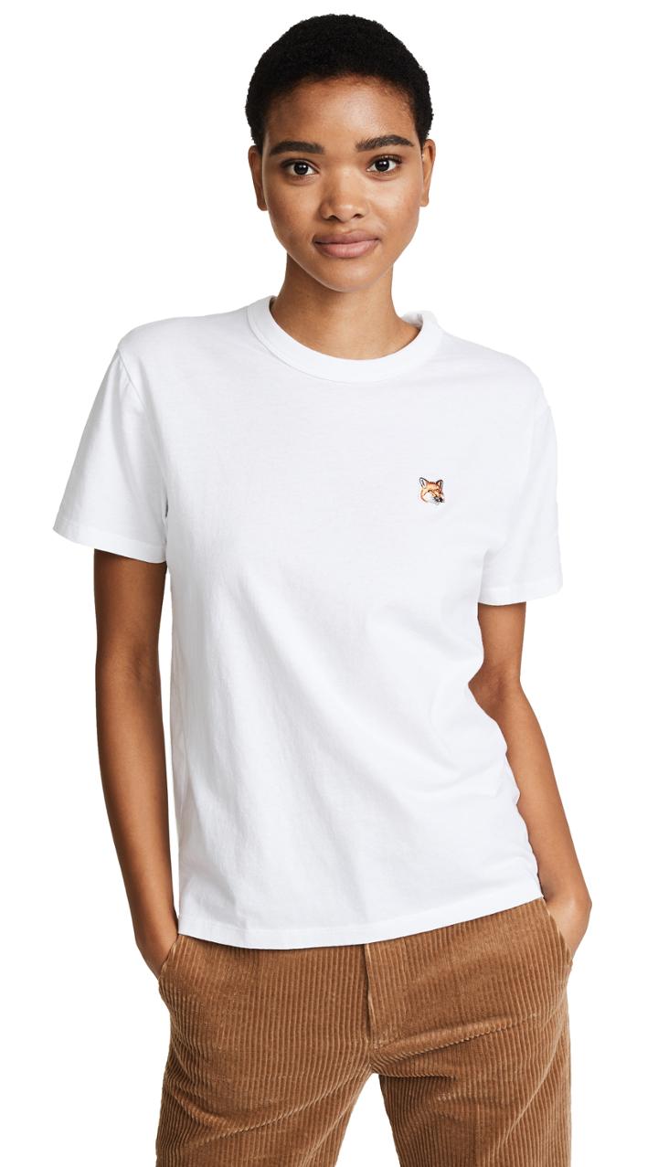 Maison Kitsune Fox Head Patch T Shirt
