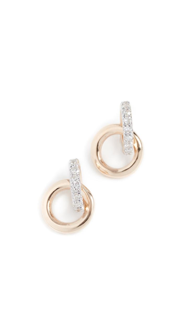Adina Reyter 14k Diamond Interlocking Loop Post Earrings