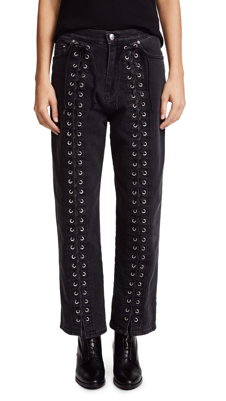 Mcq Alexander Mcqueen Front Lace Jeans