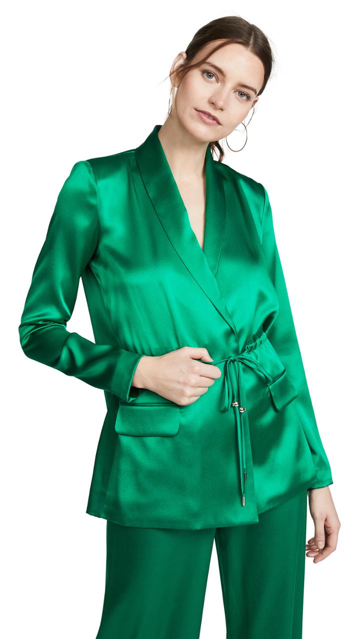 Cushnie Satin Wrap Blazer