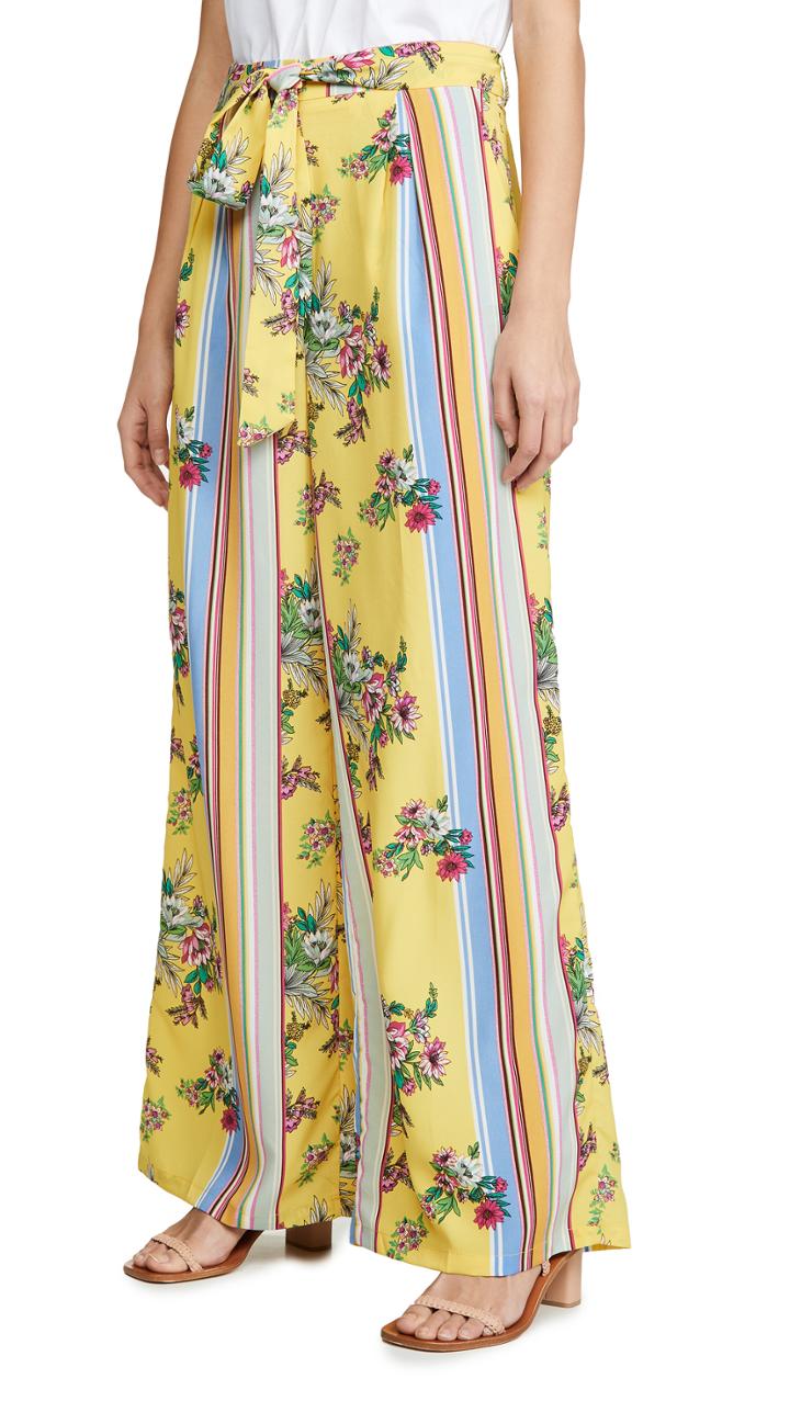 Glamorous Yellow Floral Stripe Trousers