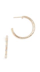 Adina Reyter 14k Gold Diamond Large Hoop Earrings