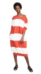 Sonia Rykiel Striped Off Shoulder Sweatshirt Dress