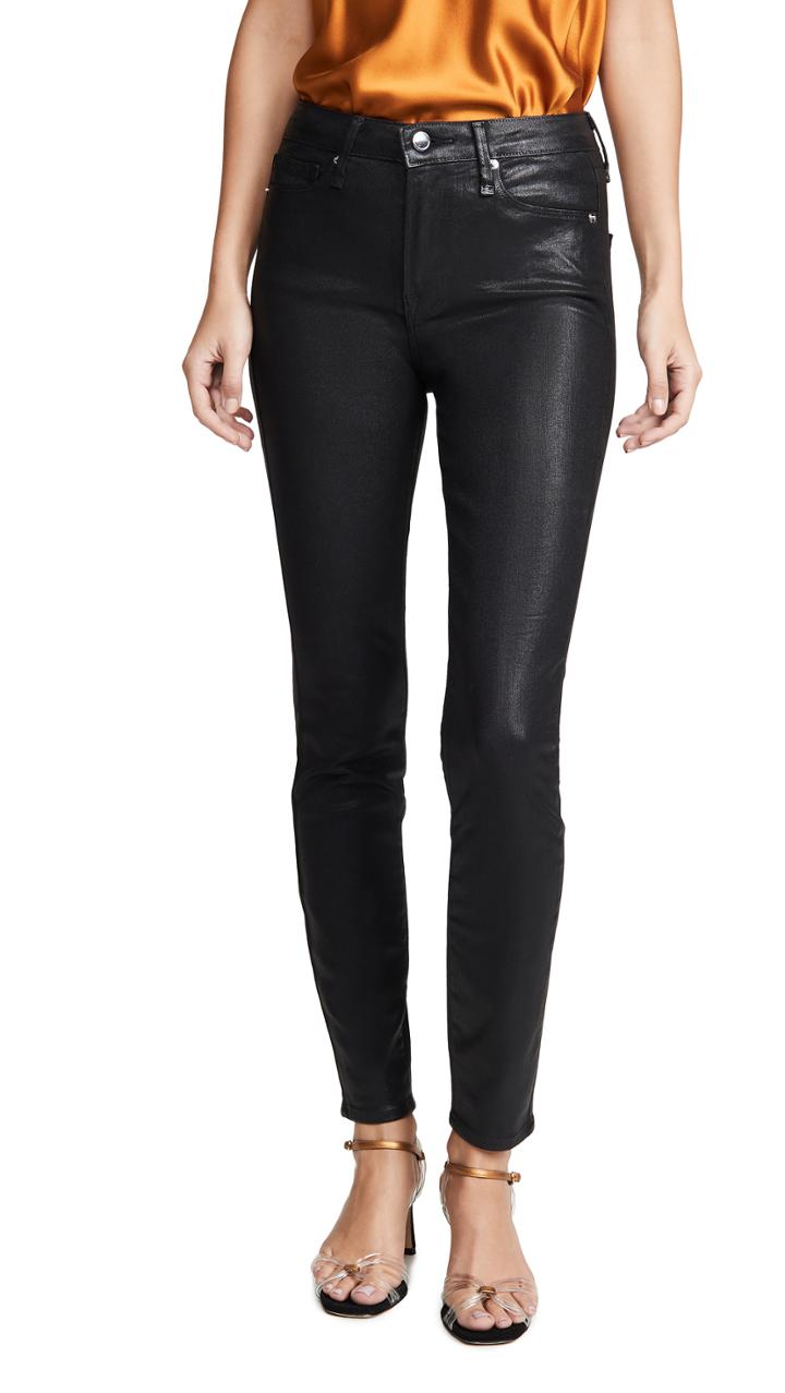 Good American Good Legs Leather Like Coated Jeans