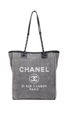 What Goes Around Comes Around Chanel Gray Deauville Small Tote