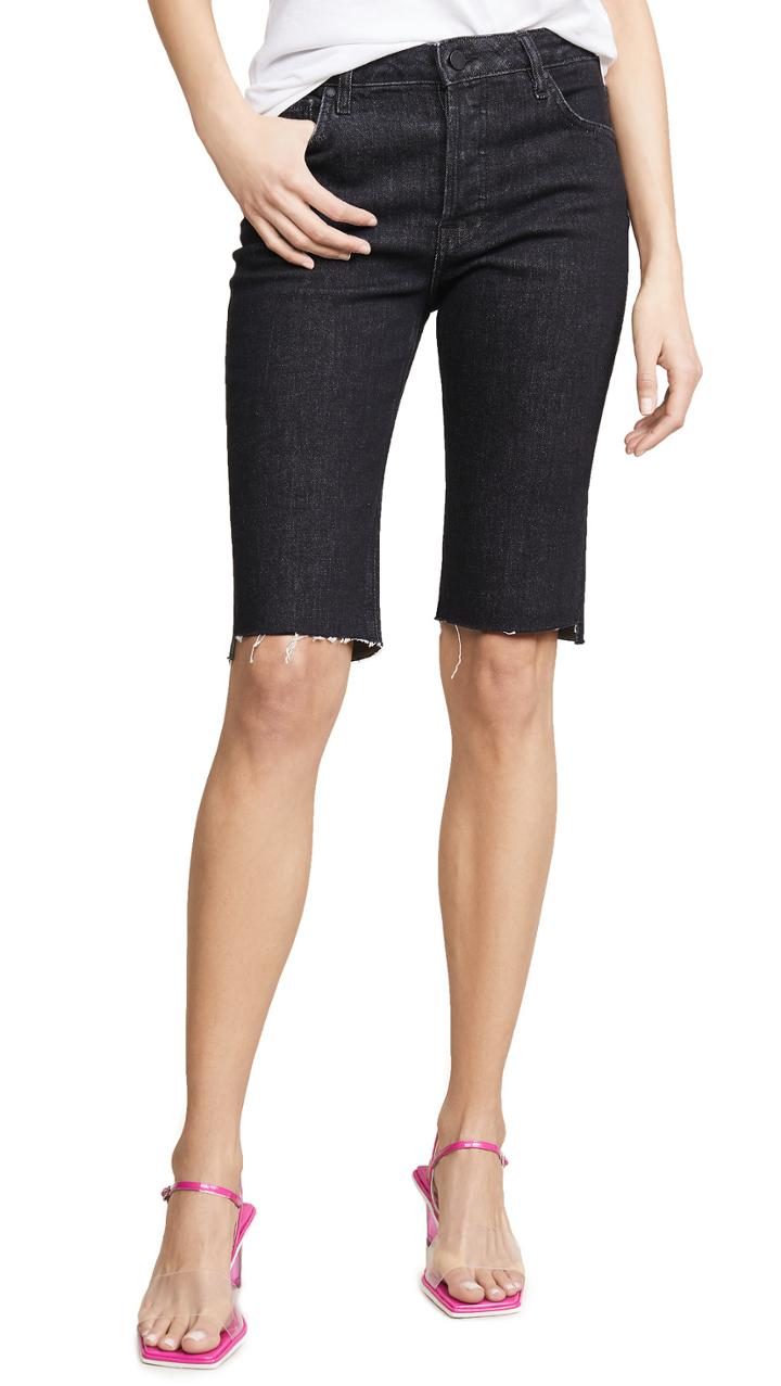 Ei8htdreams Uneven Denim Hem Cycling Shorts