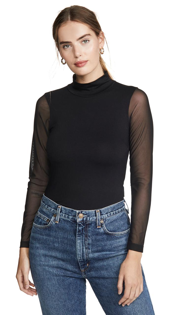 Lna Eves Mesh Turtleneck