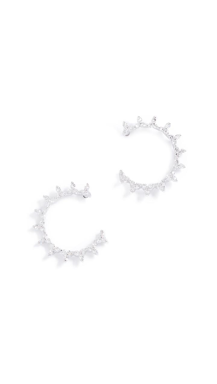 Ef Collection 14k Gold Diamond Trio Illusion Hoop Earrings