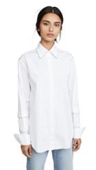 Area Crystal Trim Cargo Pocket Sleeve Shirt