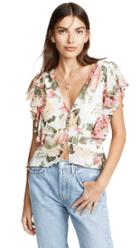 Divine Heritage Ruffle Sleeve Blouse