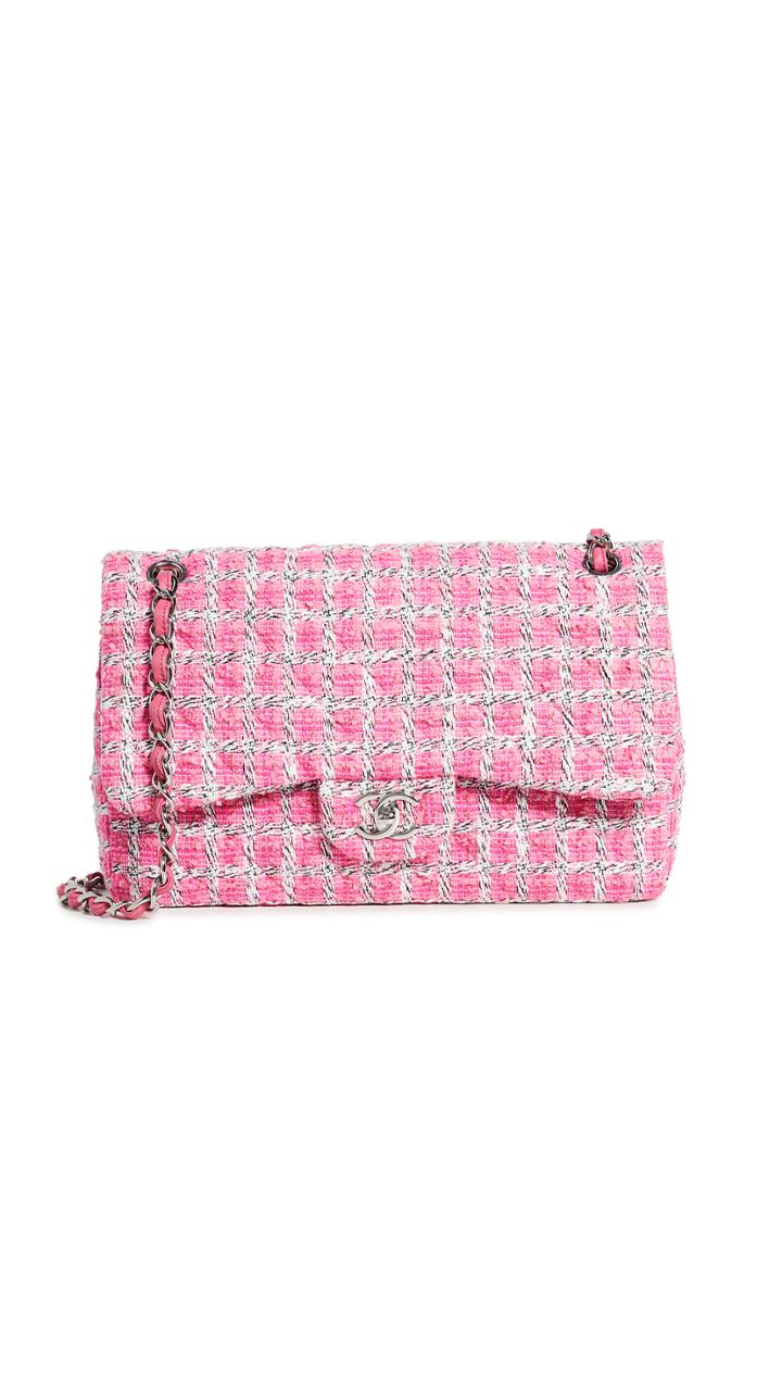 What Goes Around Comes Around Chanel Pink Tweed 2 55 Jumbo Bag